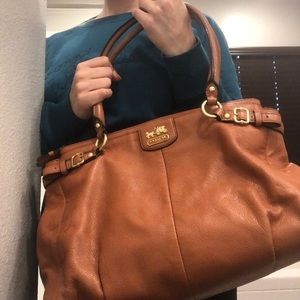 Leather coach bag and wallet